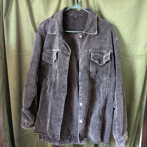 Women's Corduroy Jacket - Charcoal Gray